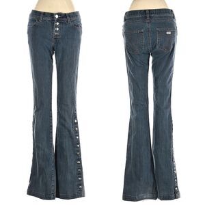 Vintage Y2K Miss Sixty Low Rise Jeans Snap Leg Denim Flares Size 24